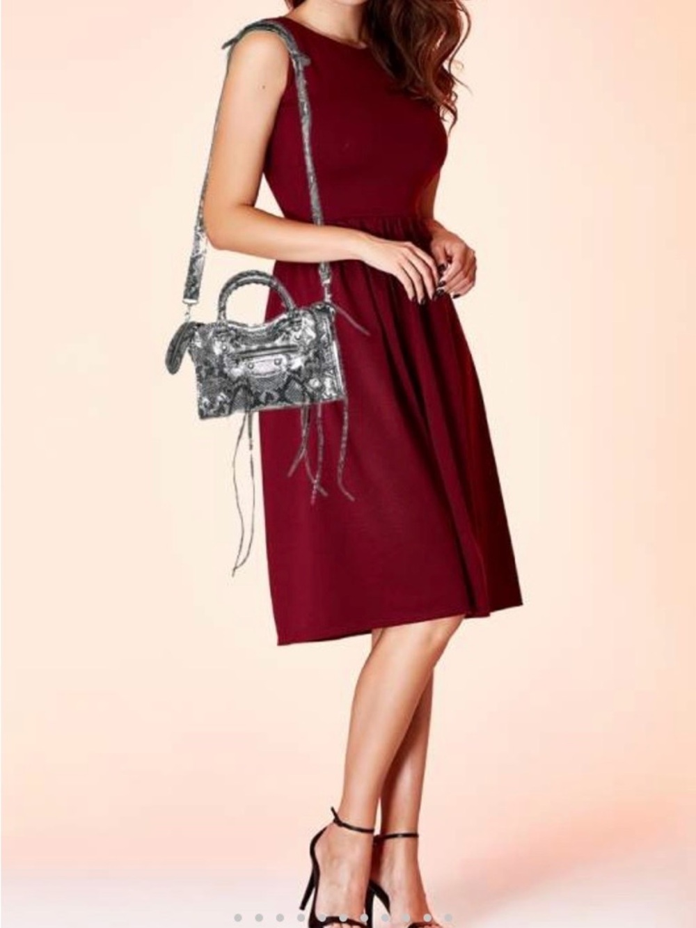 Balenciaga (Fake) Silver Python Embossed Leather Mini Classic City Bag - Picture 2 of 9